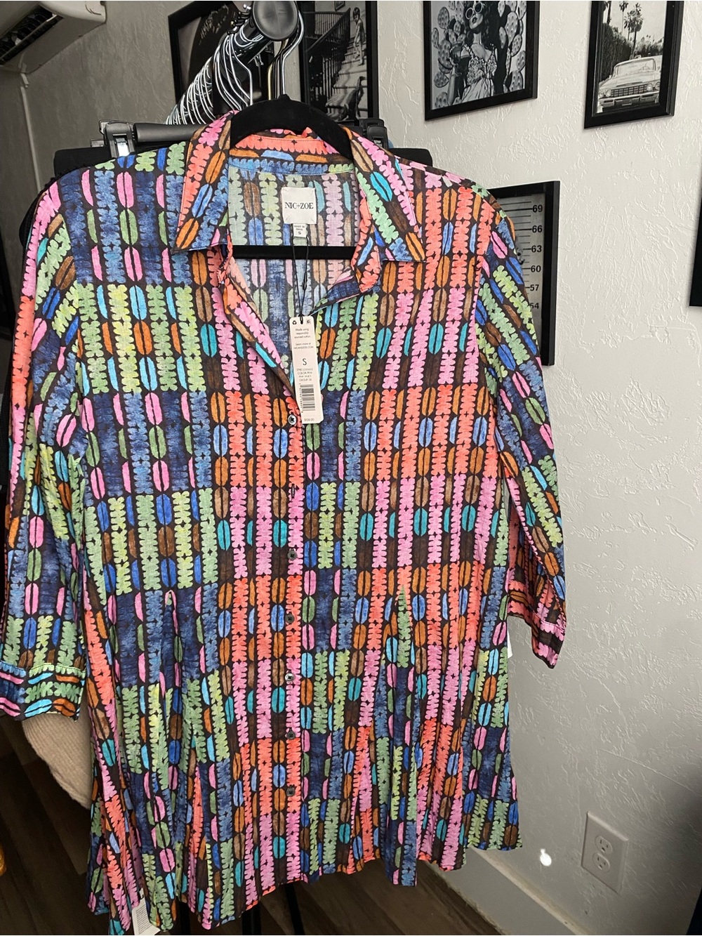 NIC+ZOE Multicolor Short-Sleeve Button-Down Shirt